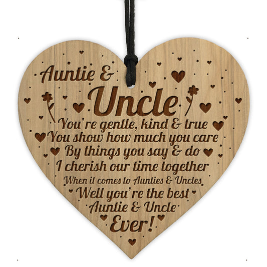 Auntie And Uncle Plaque Engraved Heart Auntie Gifts Uncle Gifts