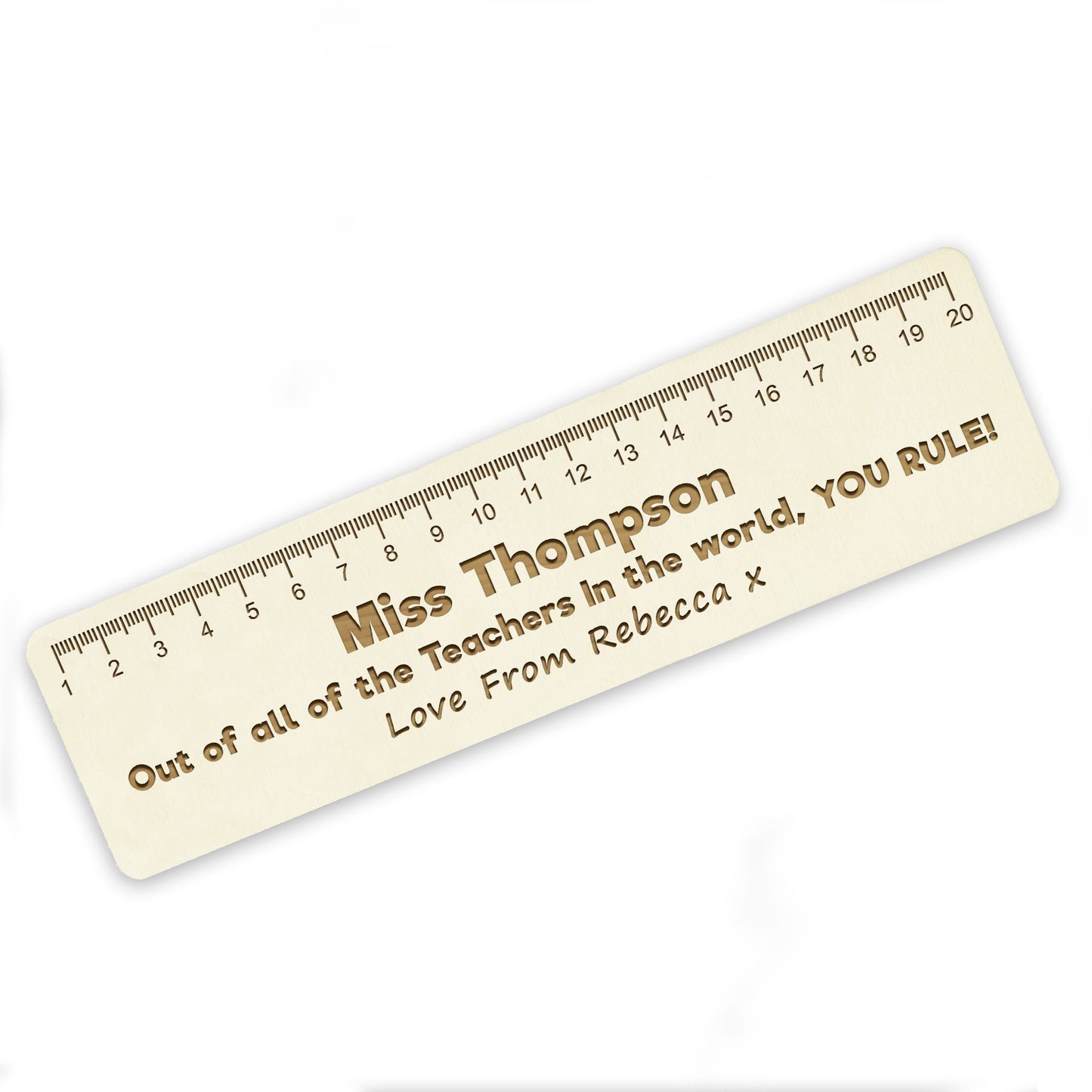 Personalised Wooden Teacher Bookmark Gift Leaving School Nursery