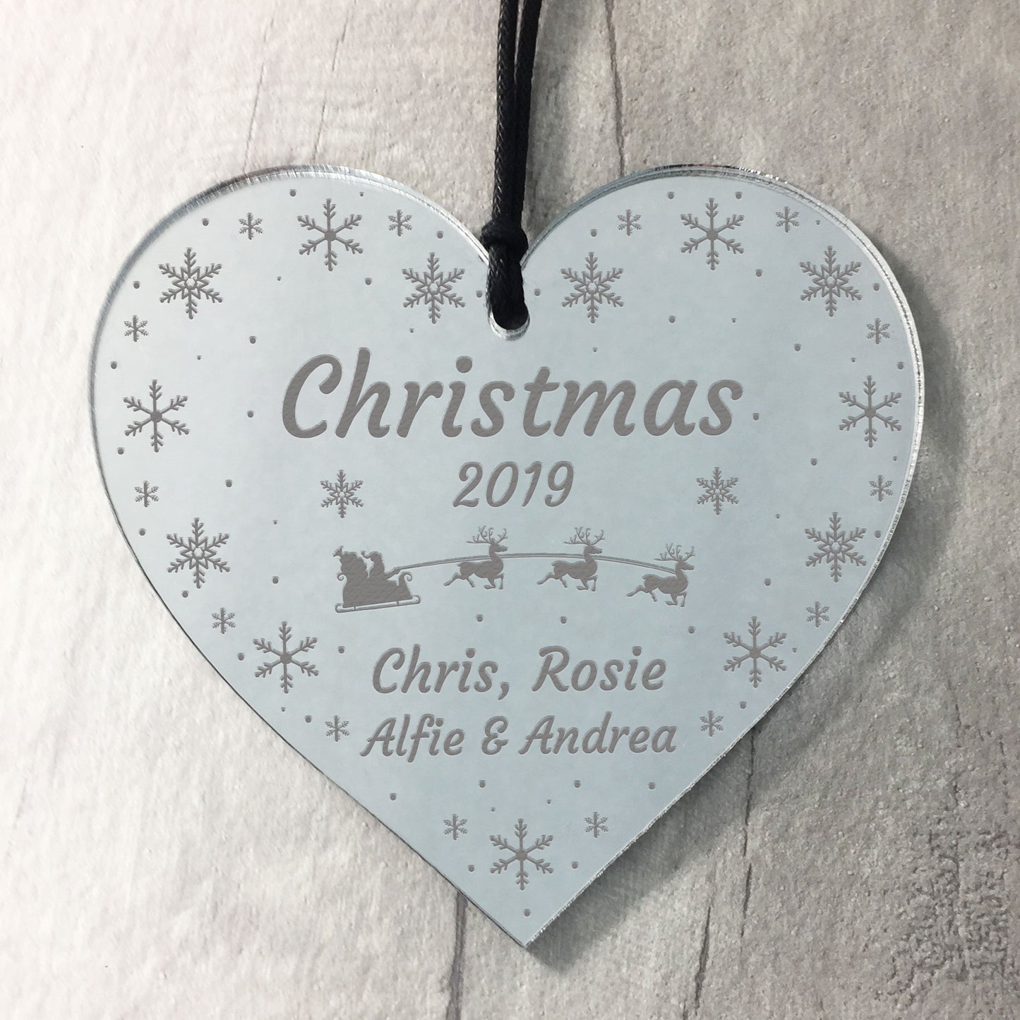 Handmade Christmas Tree Decoration Personalised Hanging Heart