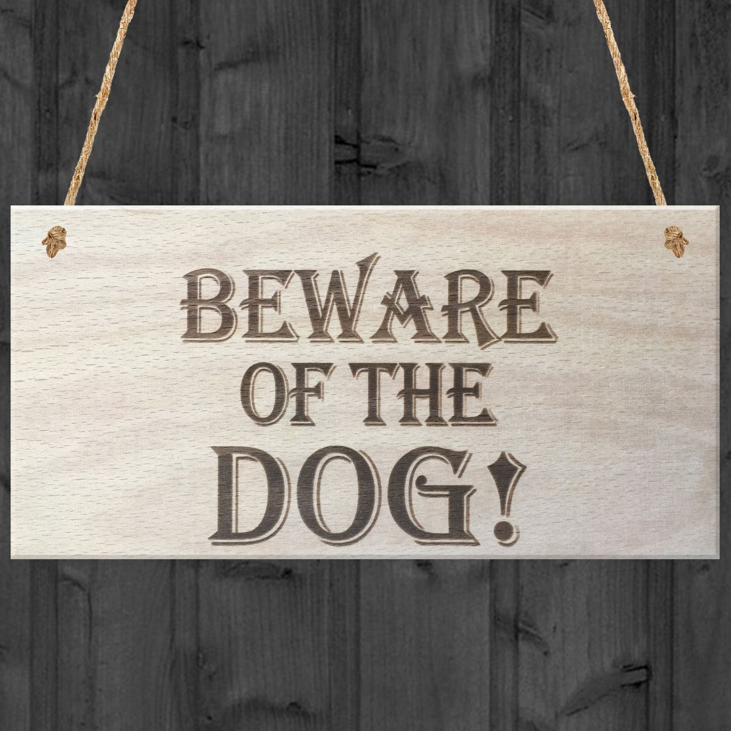 Beware Of The Dog Wooden Hanging Shabby Chic Plaque Gift