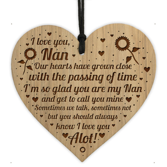 Nan Nanny Ornament Engraved Heart Nan Birthday Gift Card