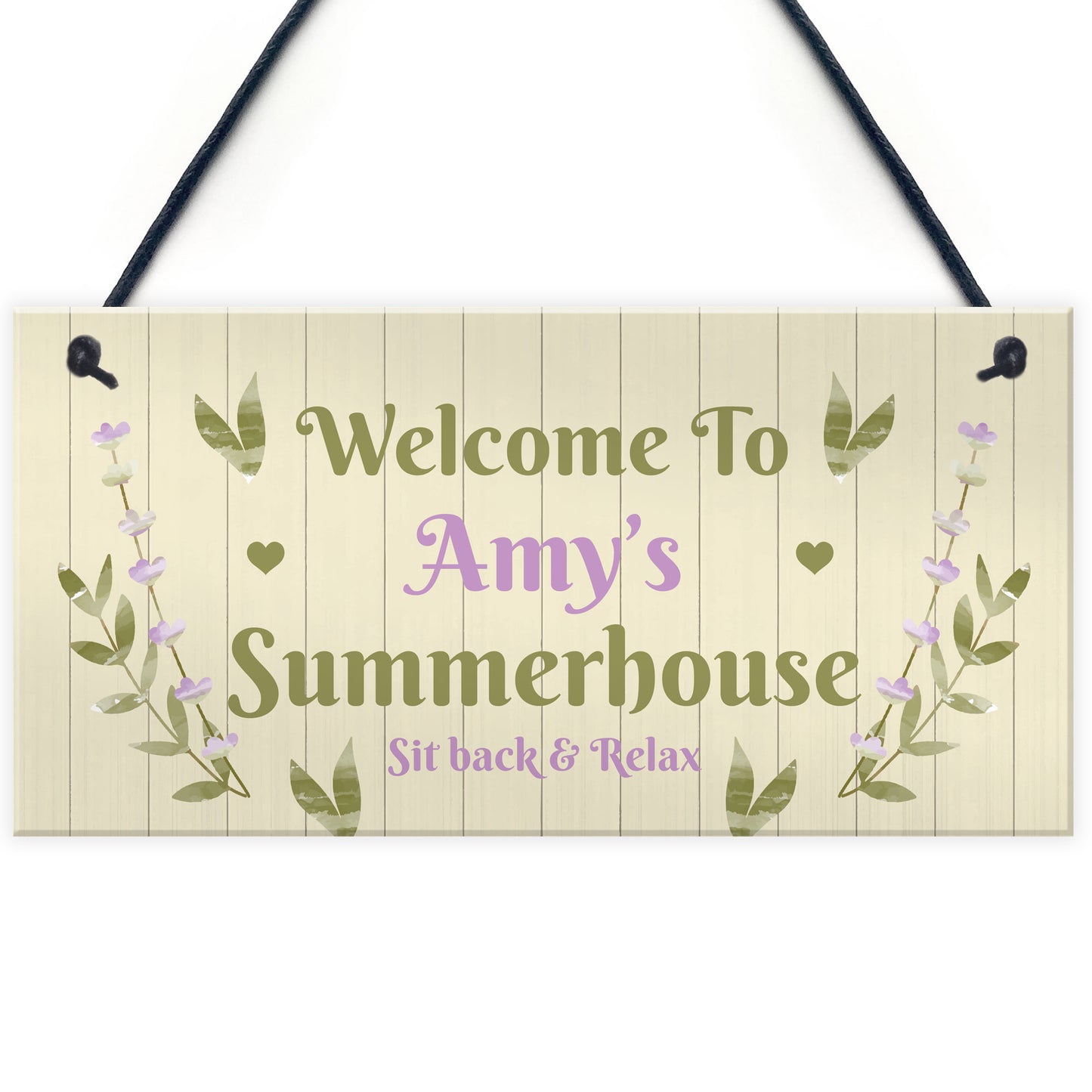 Summerhouse Decor Sign Personalised Hanging Wall Sign For Garden