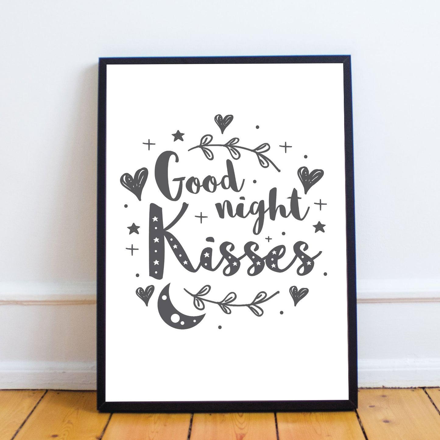 White Grey Nursery Framed Prints / Baby Bedroom Nursery Wall Art