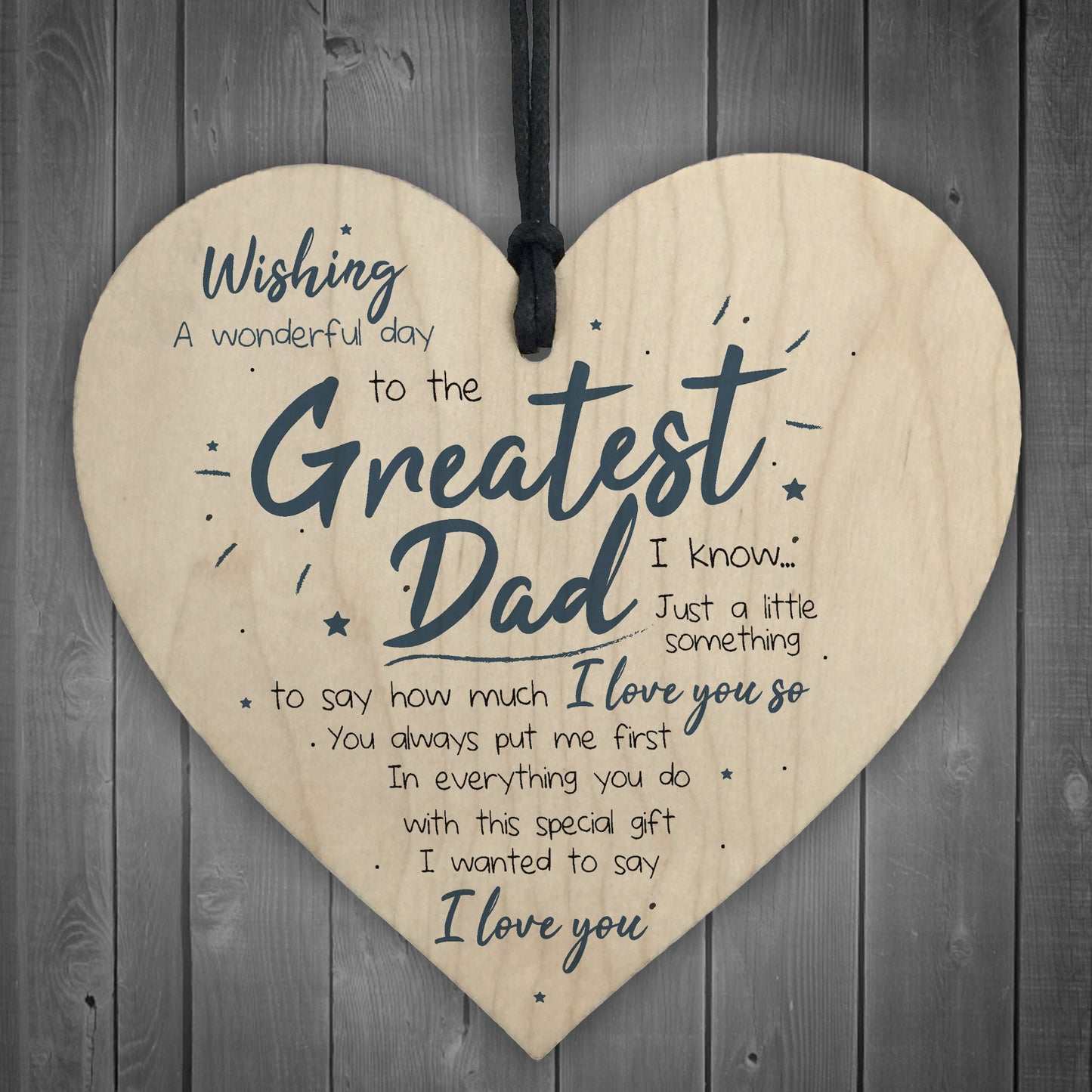 Greatest Dad Fathers Day Dad Daddy Hanging Heart Sign Gift