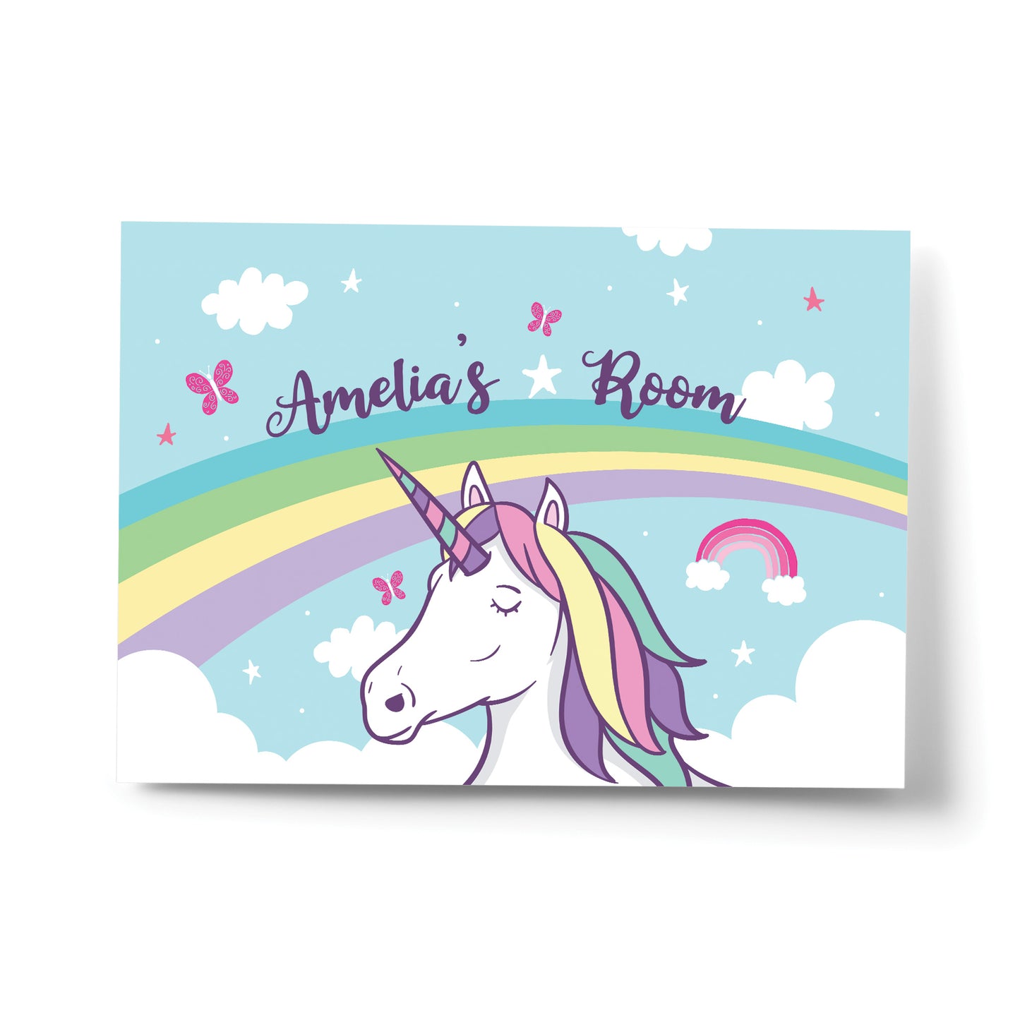 Girls Personalised Unicorn Bedroom Door Sign Birthday Daughter