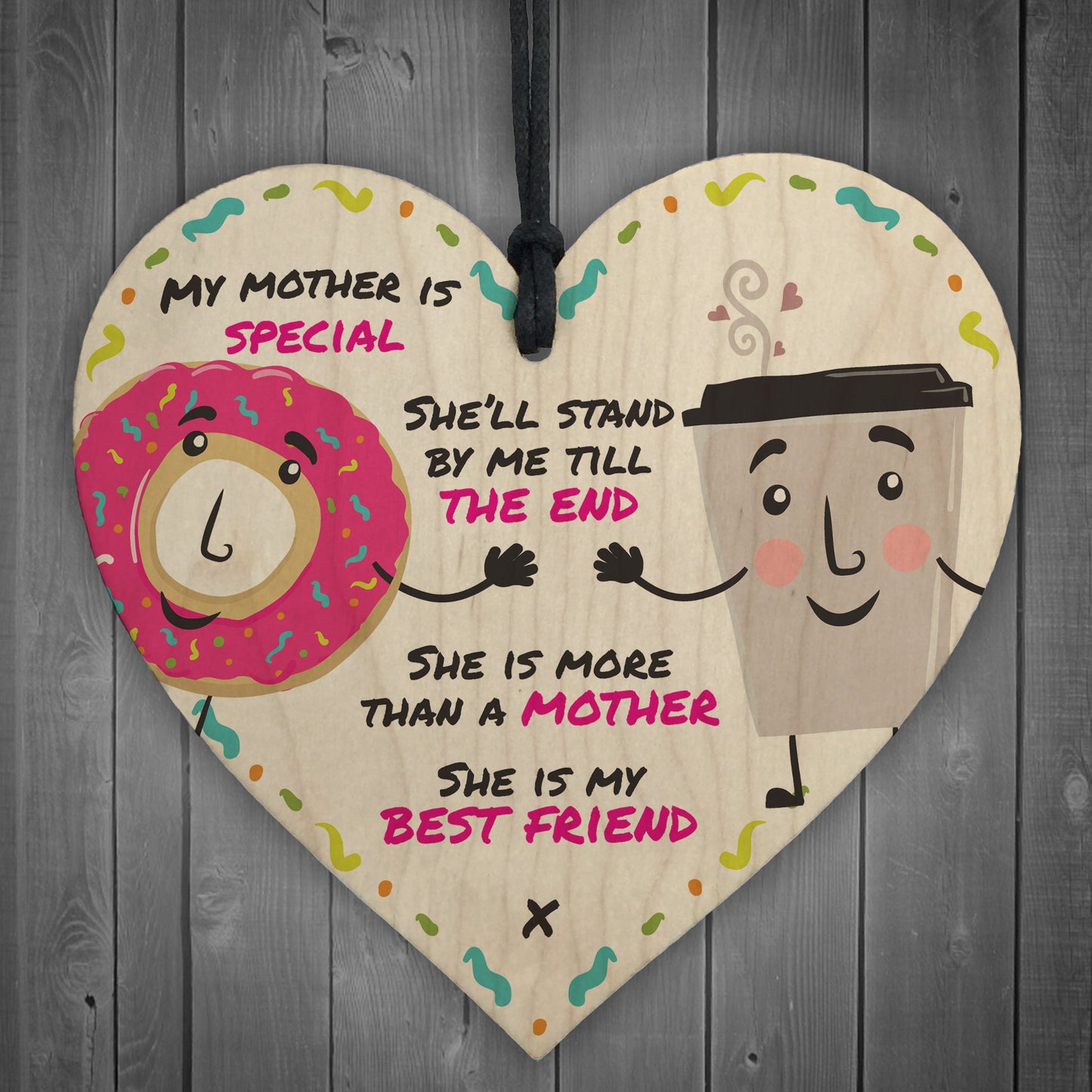 She Is My Bestfriend Heart Decoration Mum Mother's Day Gift