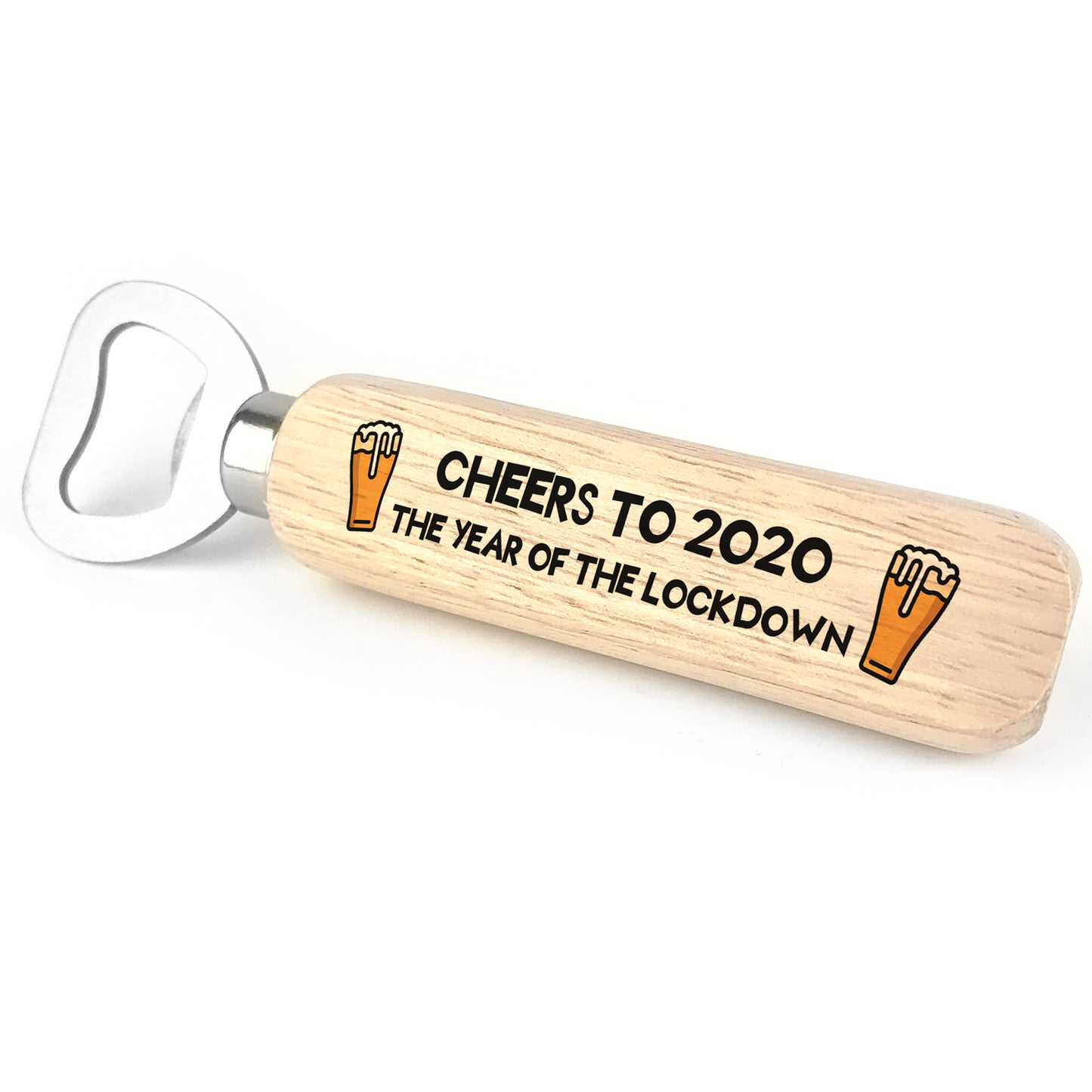 Cheers to 2020 Lockdown Gift Wood Bottle Opener Dad Grandad