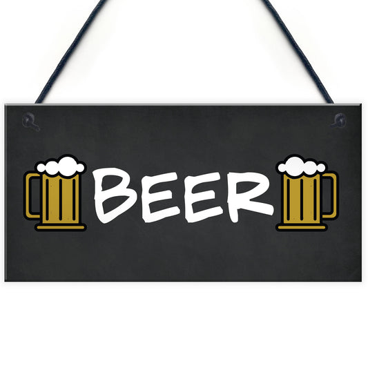 Beer Sign Hanging Home Bar Man Cave Pub Garage Sign Beer Gift