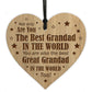Grandad And Great Grandad Gift Engraved Heart Birthday Christmas