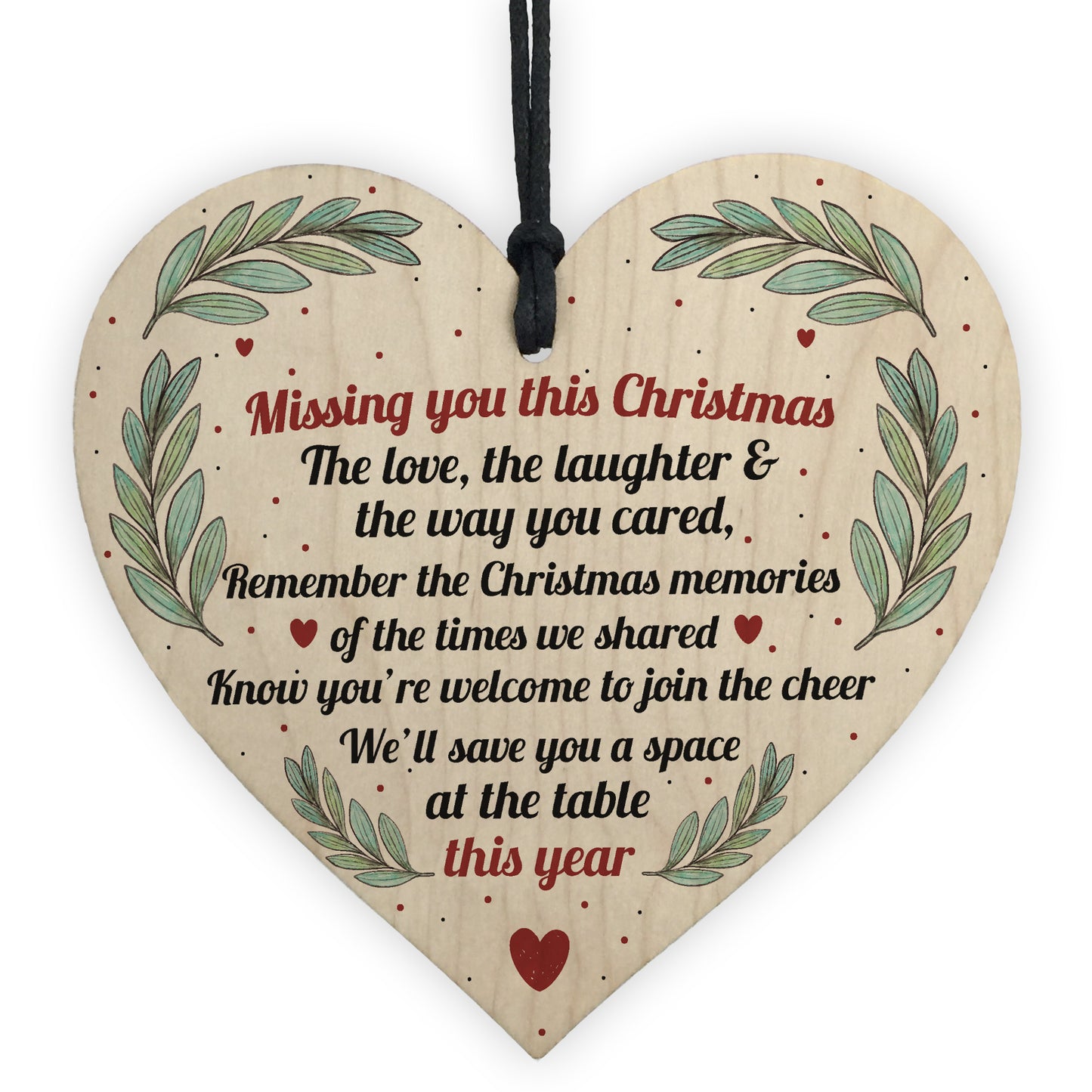 Mum Dad Nan Memorial Gift Wood Heart Christmas Memorial Sign