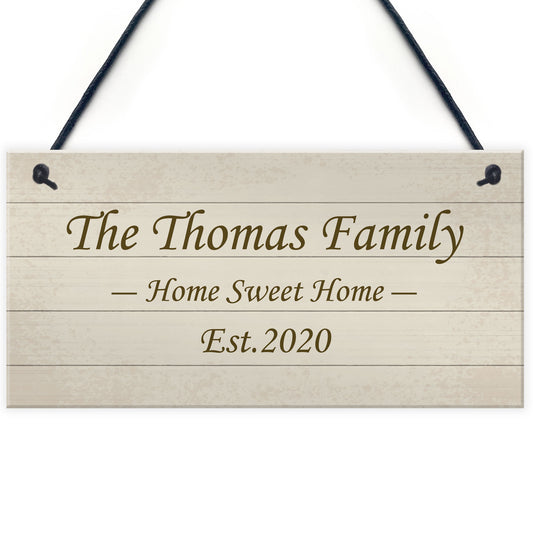 Shabby Chic Decor PERSONALISED Family Gift New Home Plaque