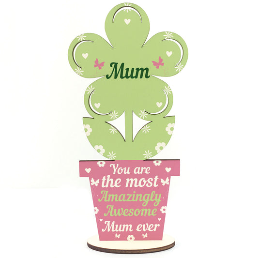 Amazing Mum Gift Wooden Flower Mum Birthday Christmas Gift