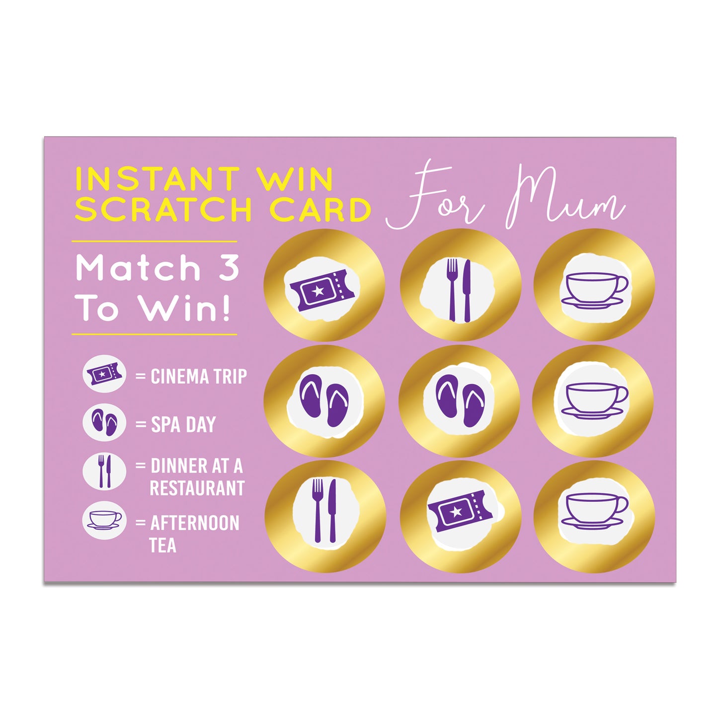 Mum Scratch Card Mothers Day Birthday Gift for Mum Surprise Card