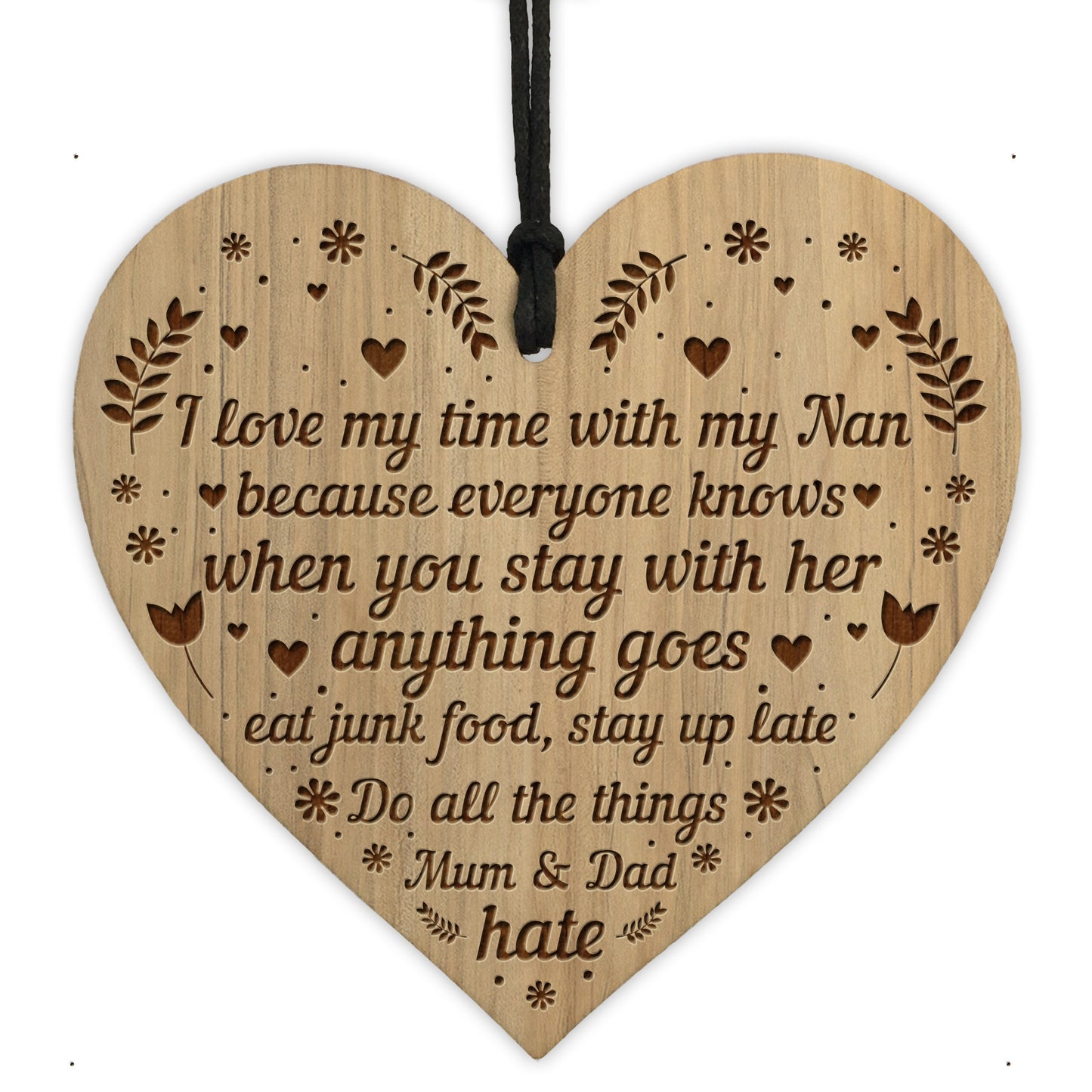 Funny Nan Gift For Birthday Christmas Engraved Heart Thank You