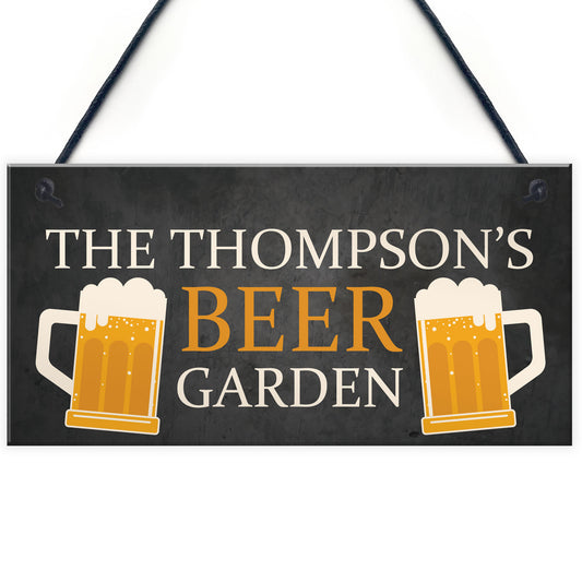 BEER GARDEN Sign For Man Cave Pub Bar Personalised Gift