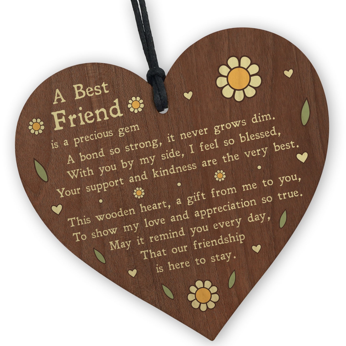 Best Friend Sign Poem Wood Heart Thank You Gift For Best Friend