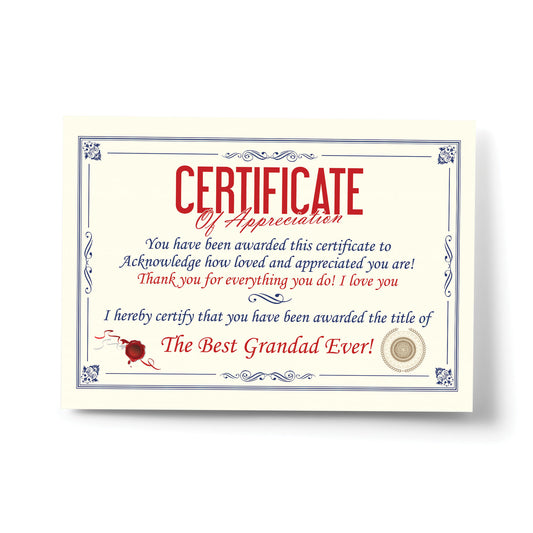 Funny Unusual Grandad Gift Certificate Fathers Day Birthday Gift