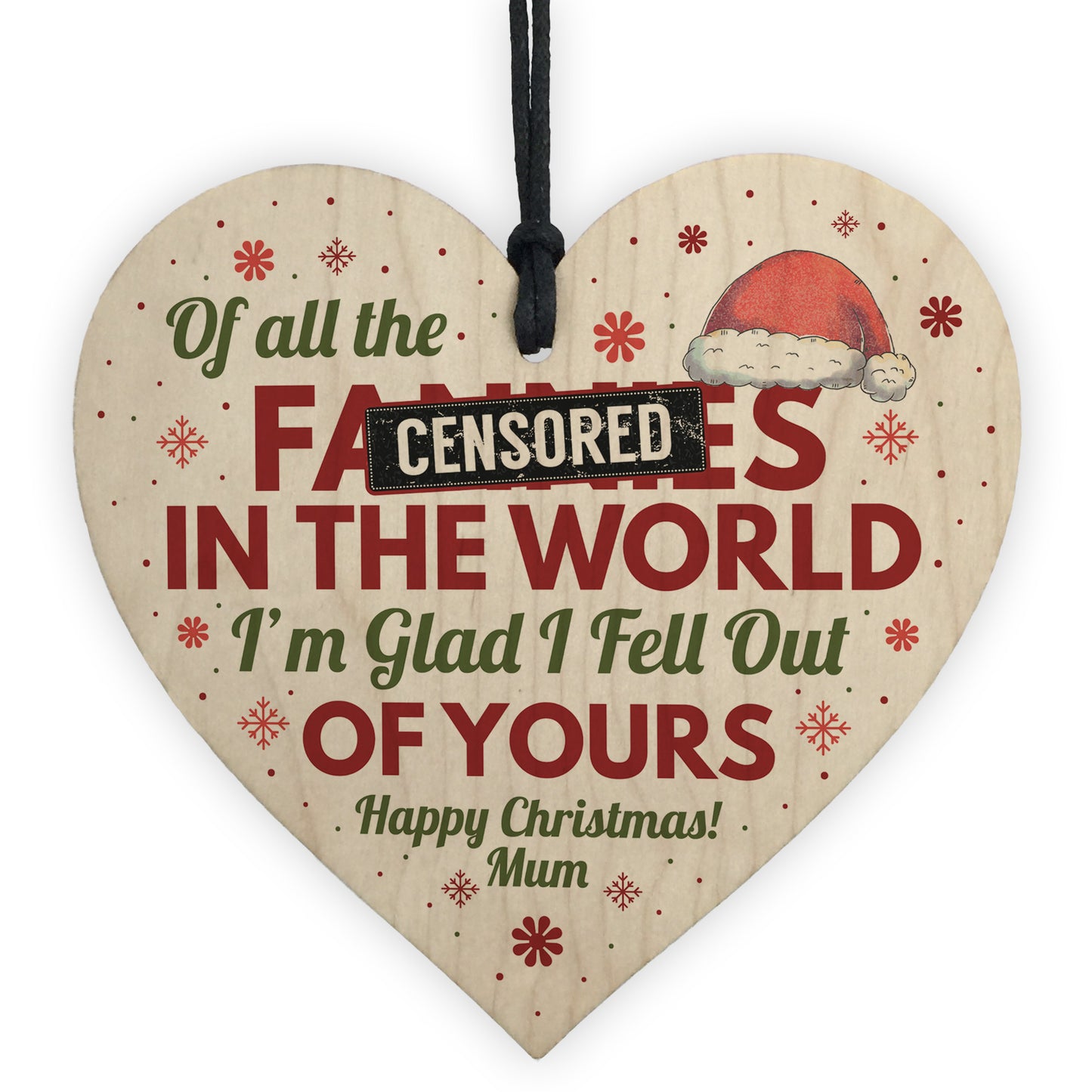 Happy Christmas Rude Gift For Mum Hanging Tree Decoration Bauble