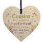 Birthday Christmas Gift For Cousin Wooden Heart Girl Boy Family