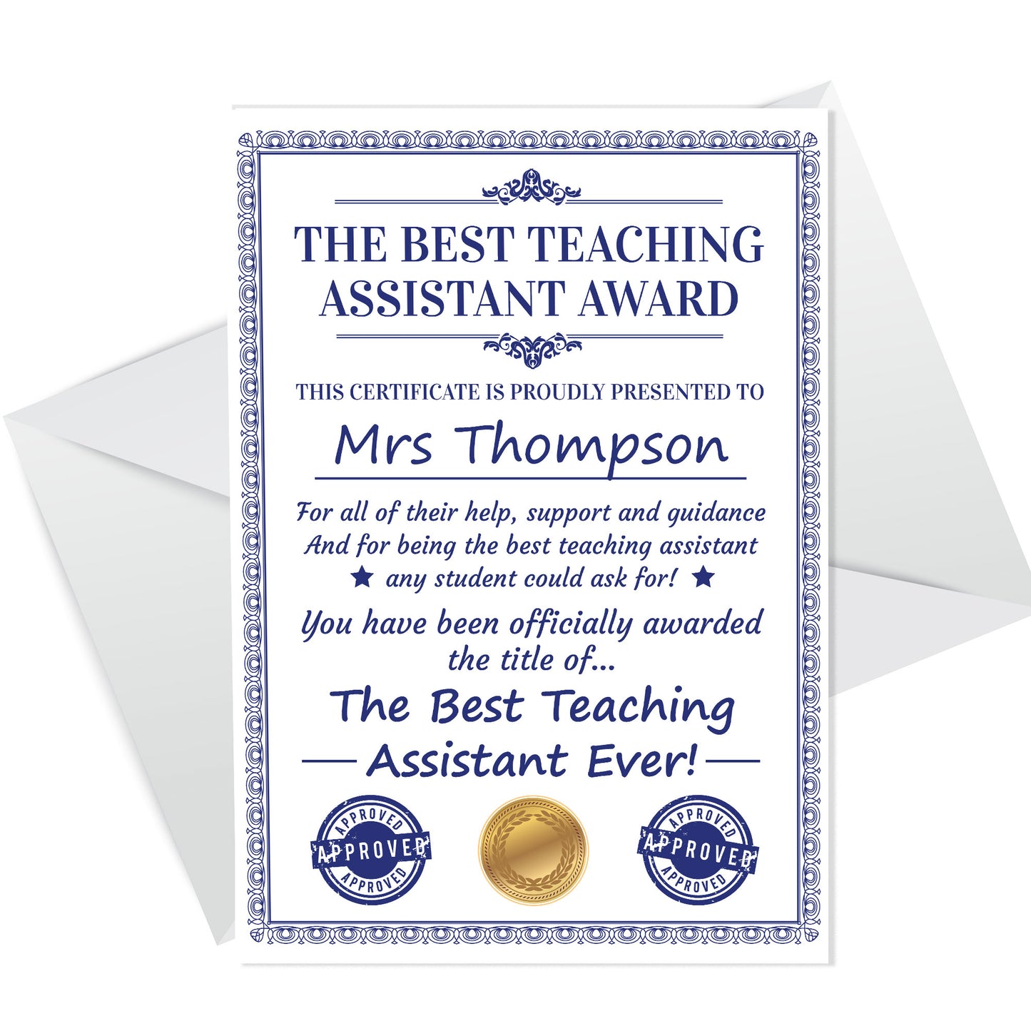 Red Ocean Thank You Teaching Assistant Card, Thank You Card