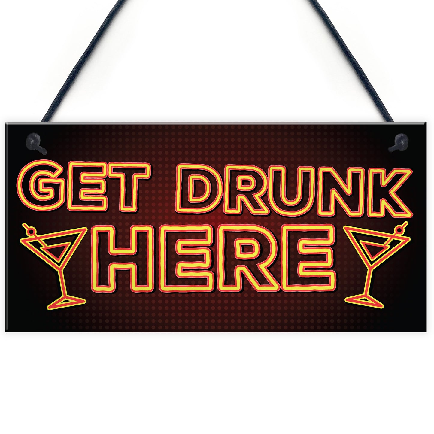GET DRUNK HERE Home Bar Sign Man Cave Kitchen Wall Plaque GIFT