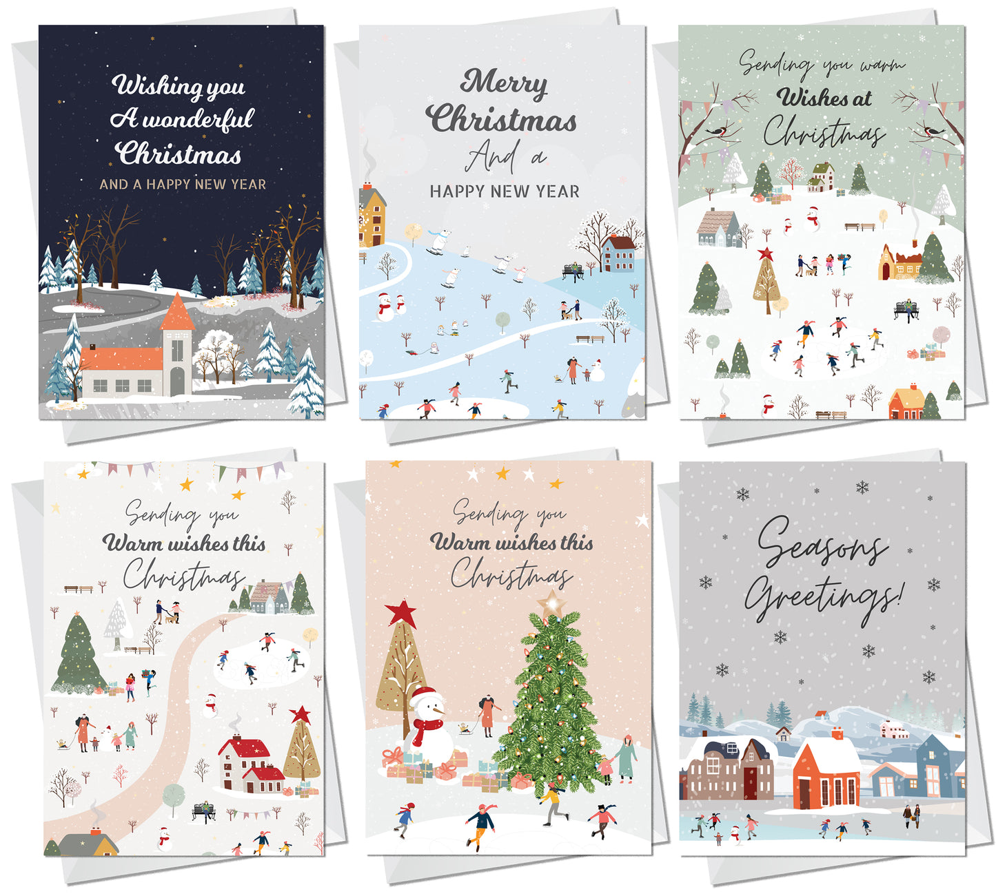 Christmas Cards 30 Pack Xmas Cards Multipack 6 Unique Designs
