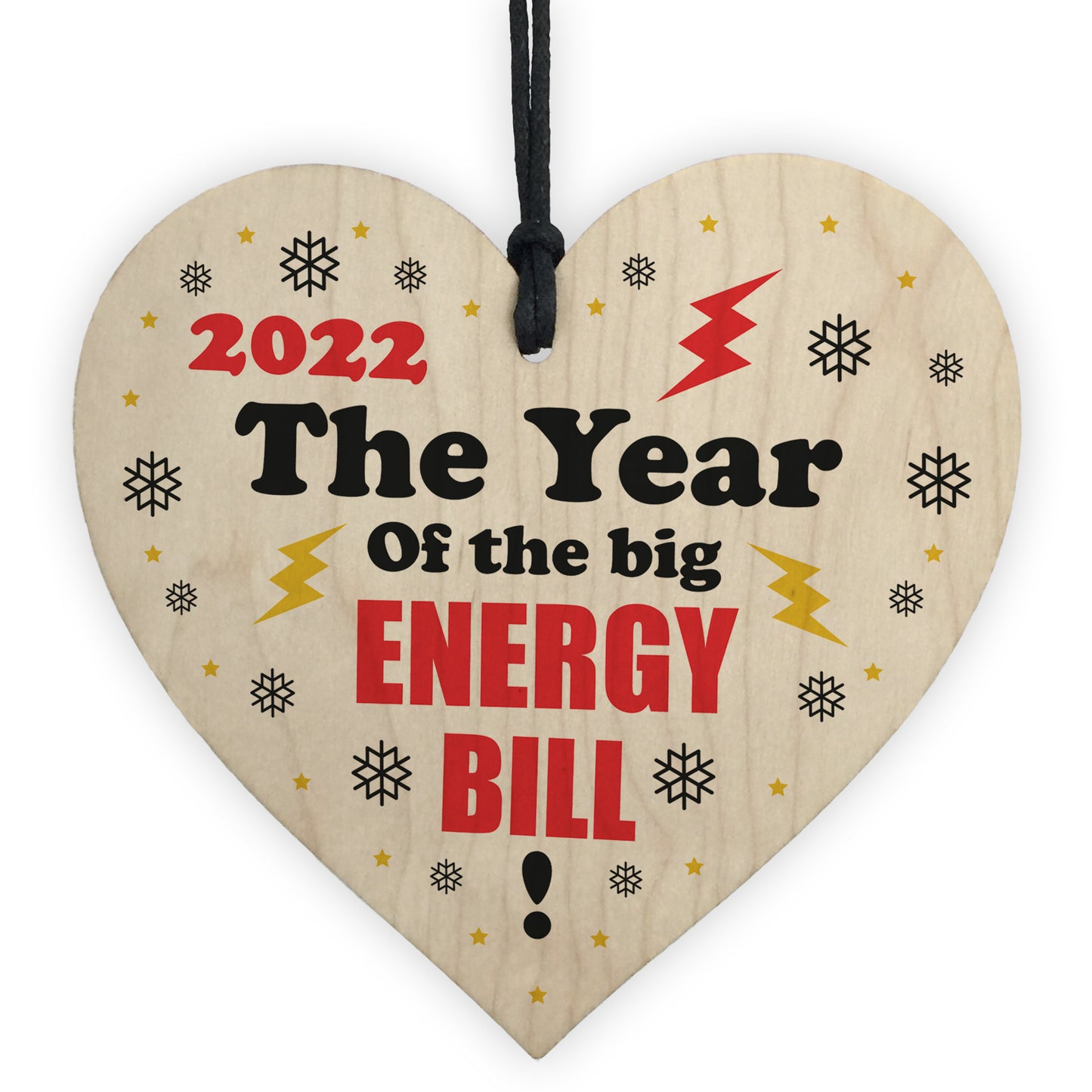 Funny Christmas Bauble Energy Bill Wood Tree Decoration Gift