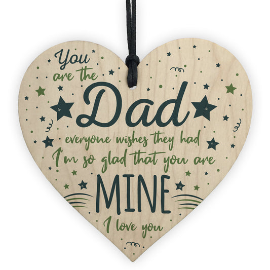 Dad Daddy Grandad Gift Wooden Heart Sign Birthday Gift For Dad