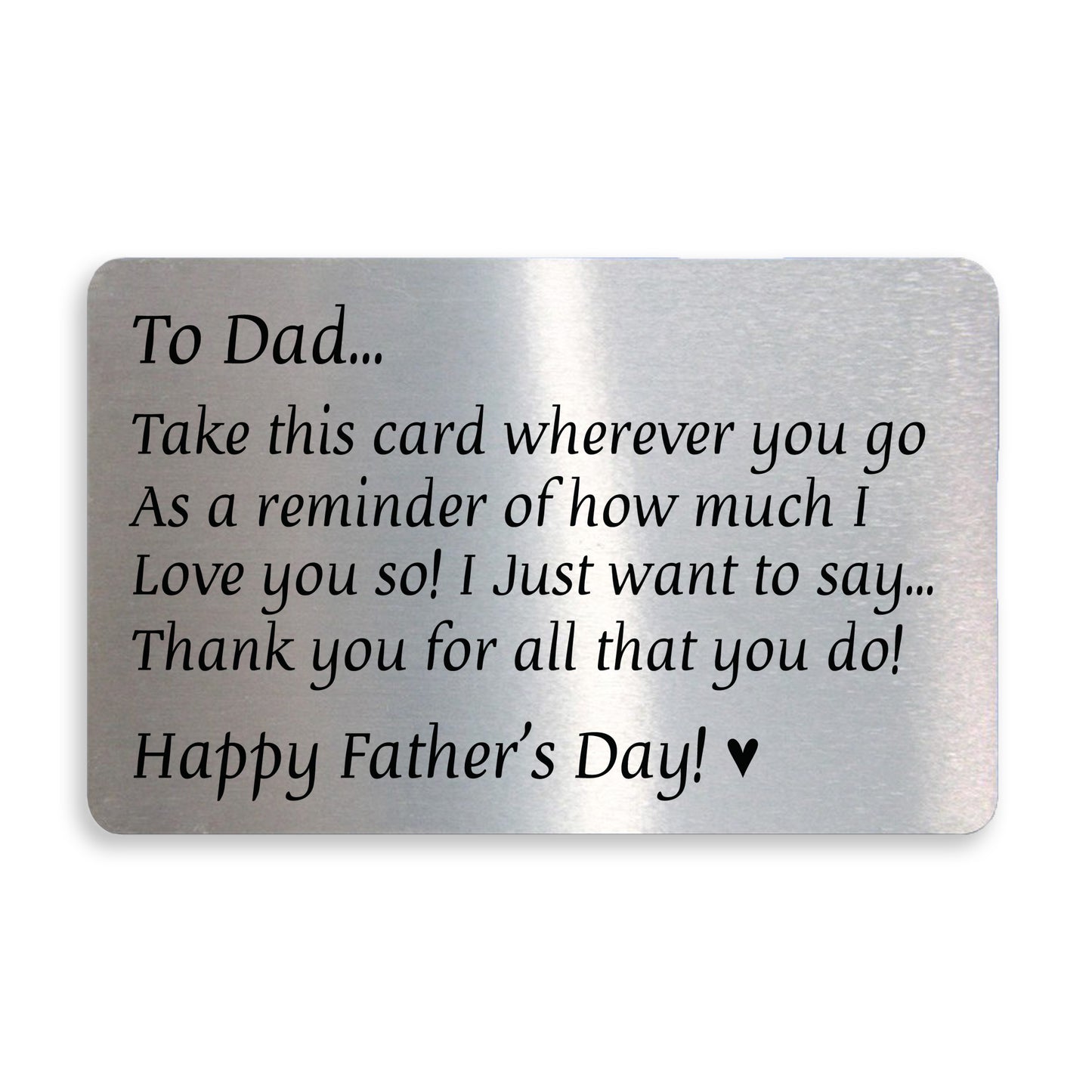 Fathers Day Poem Gift Metal Wallet Card Gift For Dad