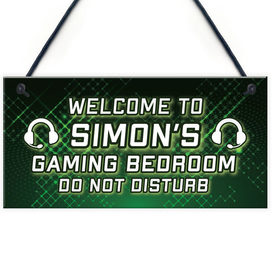 WELCOME Sign For Gaming Room Door Sign PERSONALISED