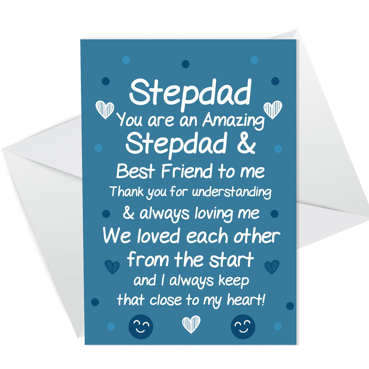 Fathers Day Card For Step Dad Birthday Christmas Greetings Card