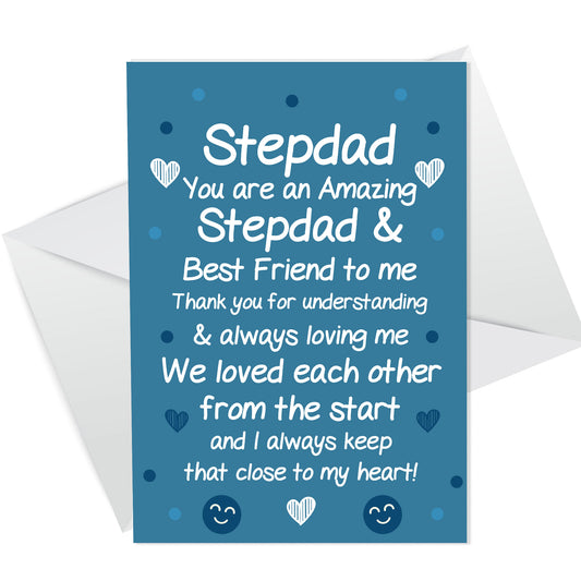 Fathers Day Card For Step Dad Birthday Christmas Greetings Card