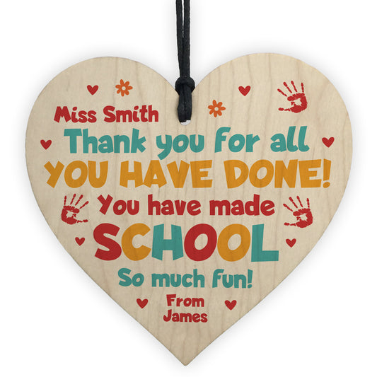 Teacher Leaving School Gifts PERSONALISED Gift For Teacher
