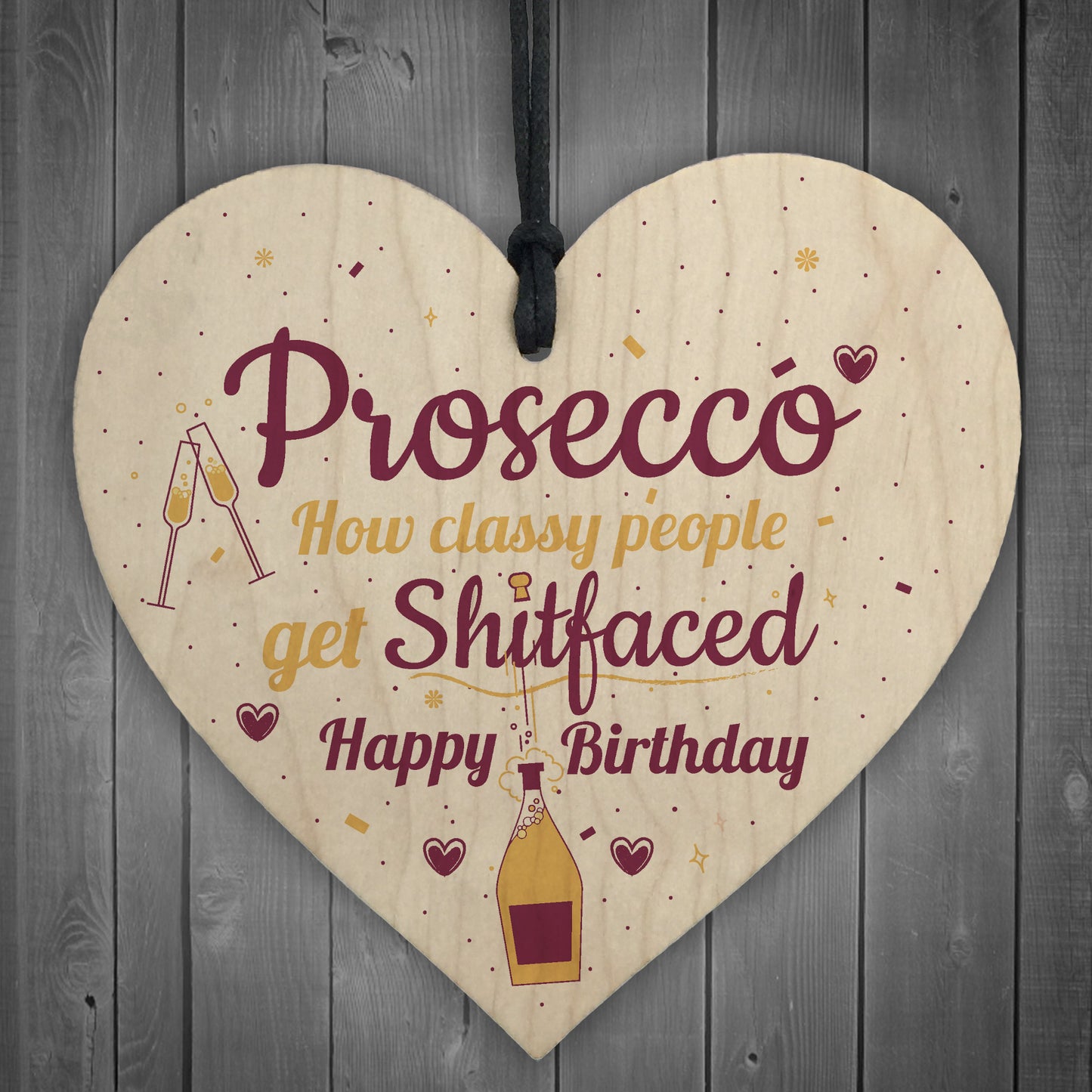 Prosecco Funny Happy Birthday Heart Boyfriend Girlfriend Friend