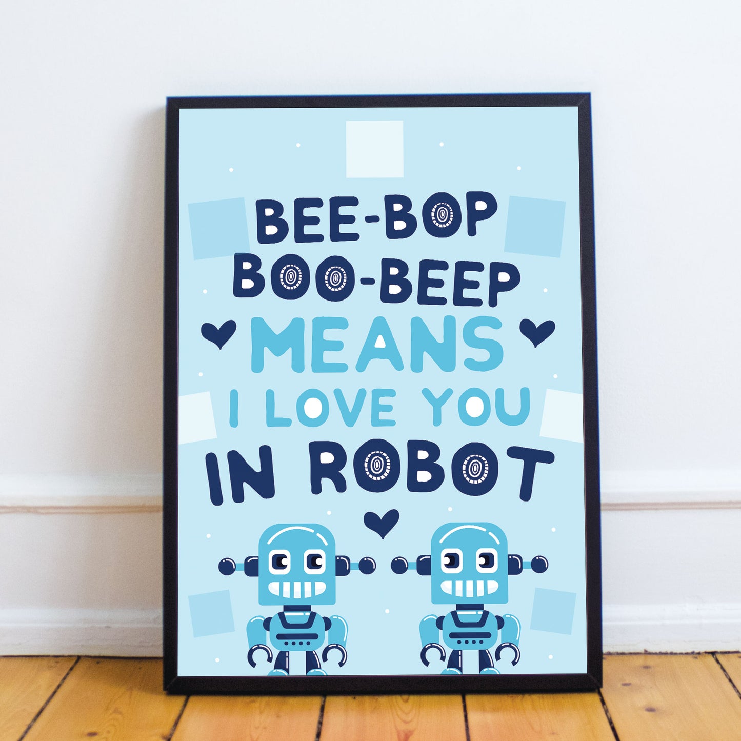 Robot Print Boys Bedroom Wall Art Boy Bedroom Accessories Gift