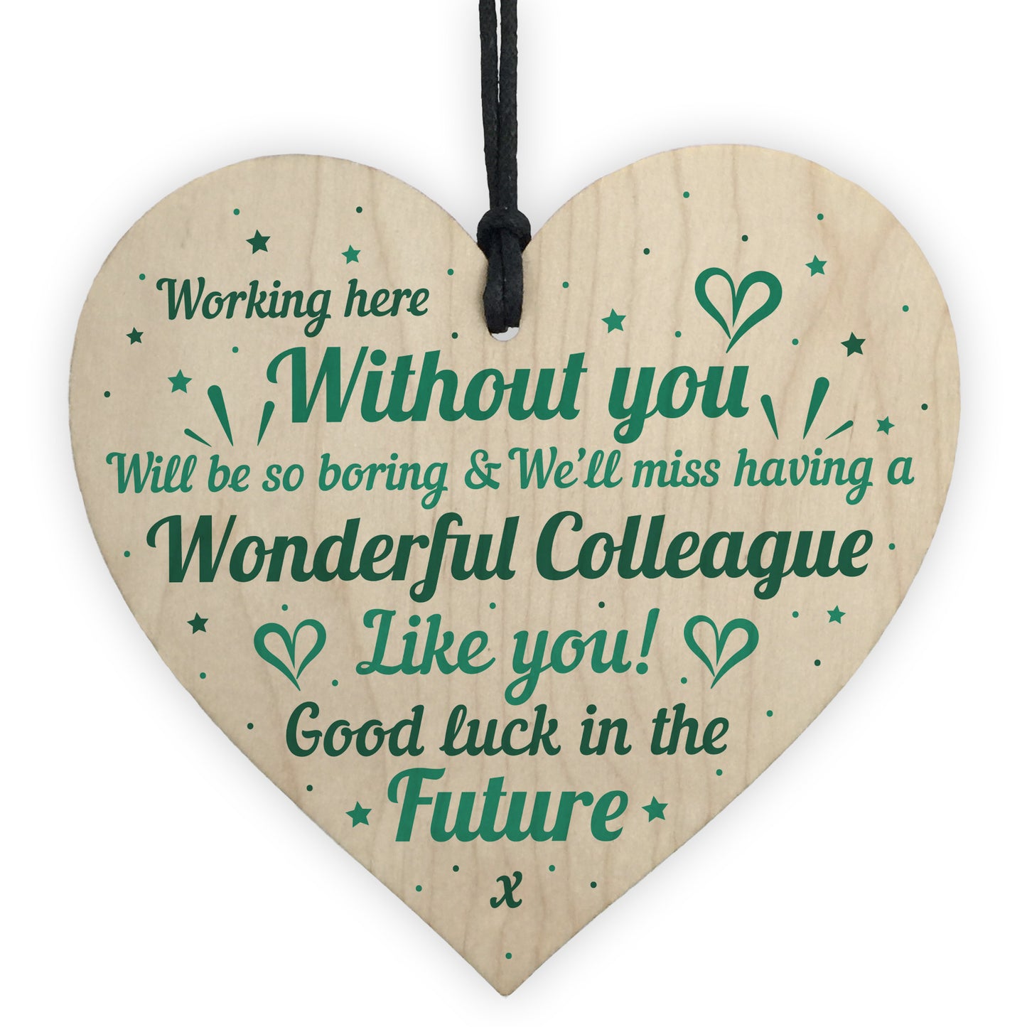 Colleague Leaving Gift Handmade Heart Plaque Work Thank You