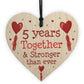 5th Anniversary Gift Wood Heart Perfect Gift For Husband Wife
