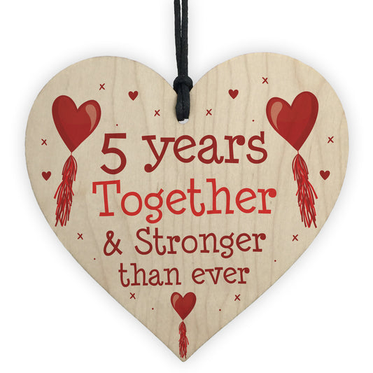 5th Anniversary Gift Wood Heart Perfect Gift For Husband Wife