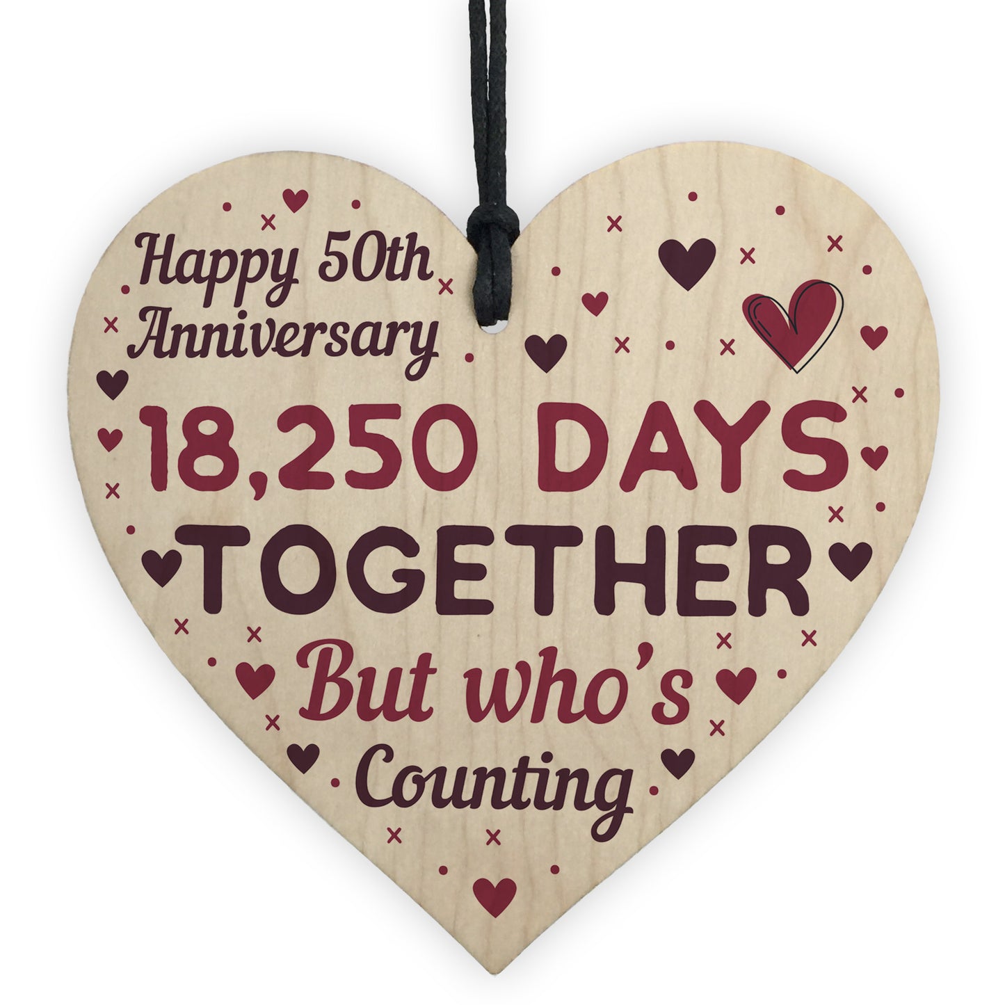 Handmade Wood Heart Gift To Celebrate 50th Wedding Anniversary