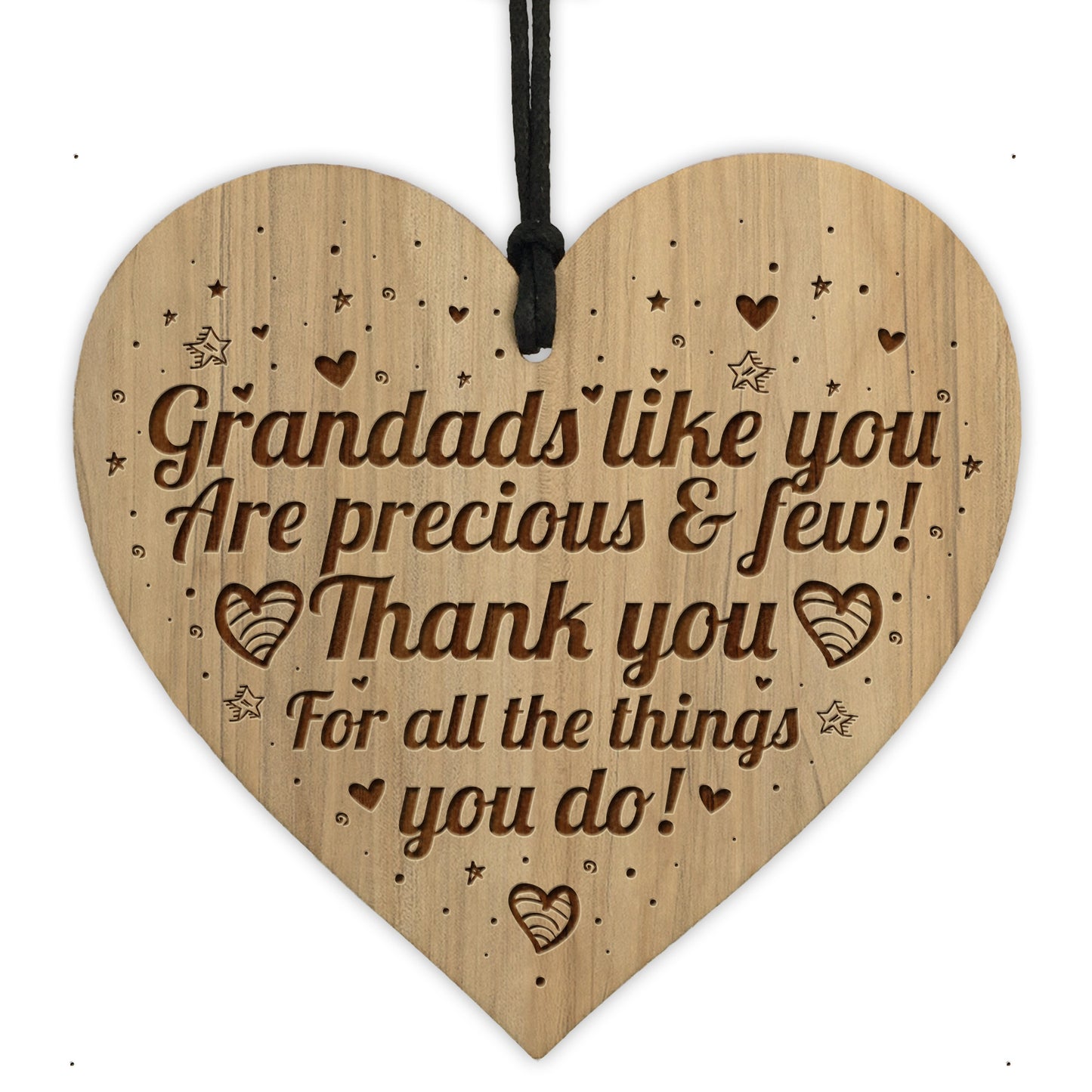 Grandad Engraved Heart Birthday Christmas Gift For Grandad