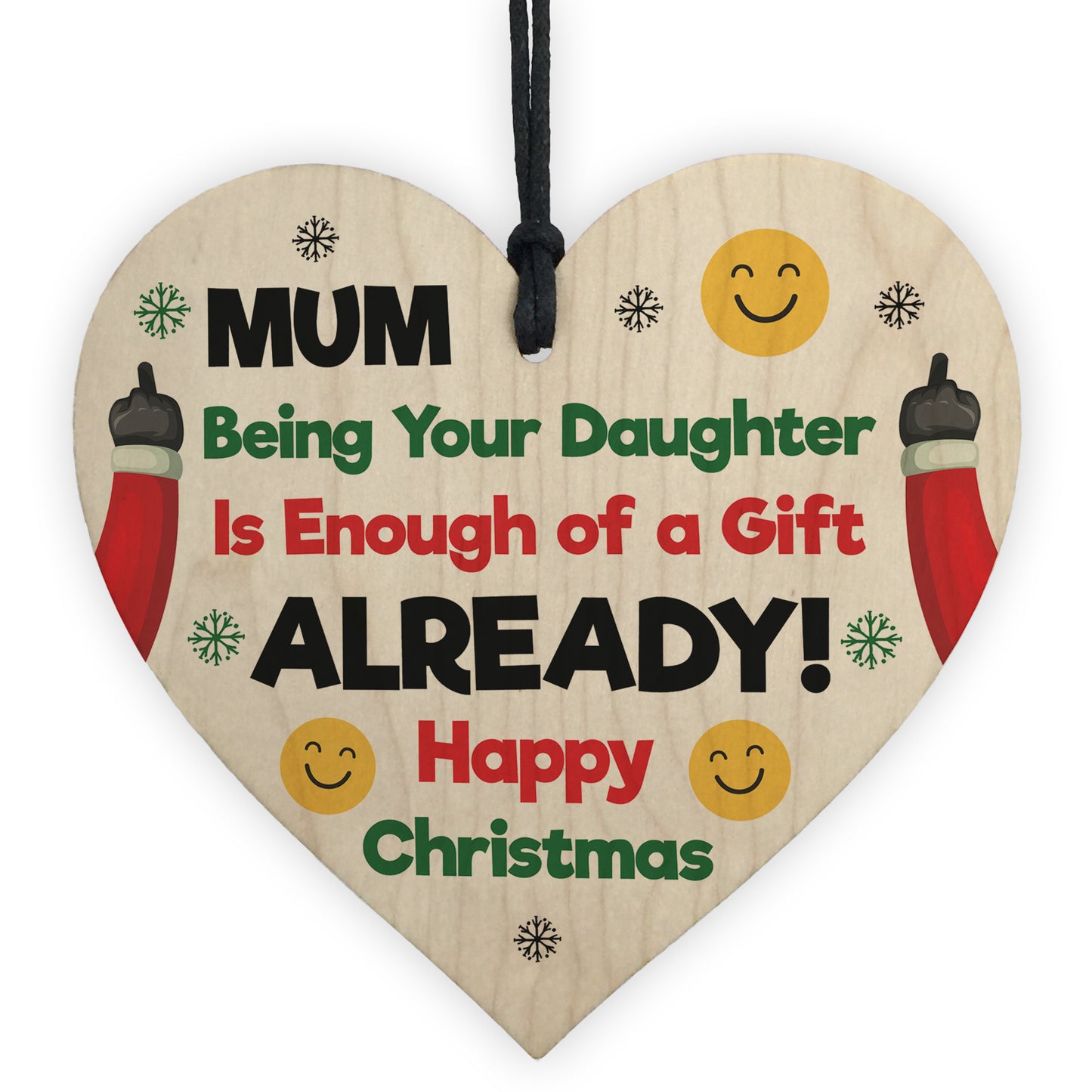 Funny Christmas Gift For Mum From Daughter Wood Heart Joke Gift