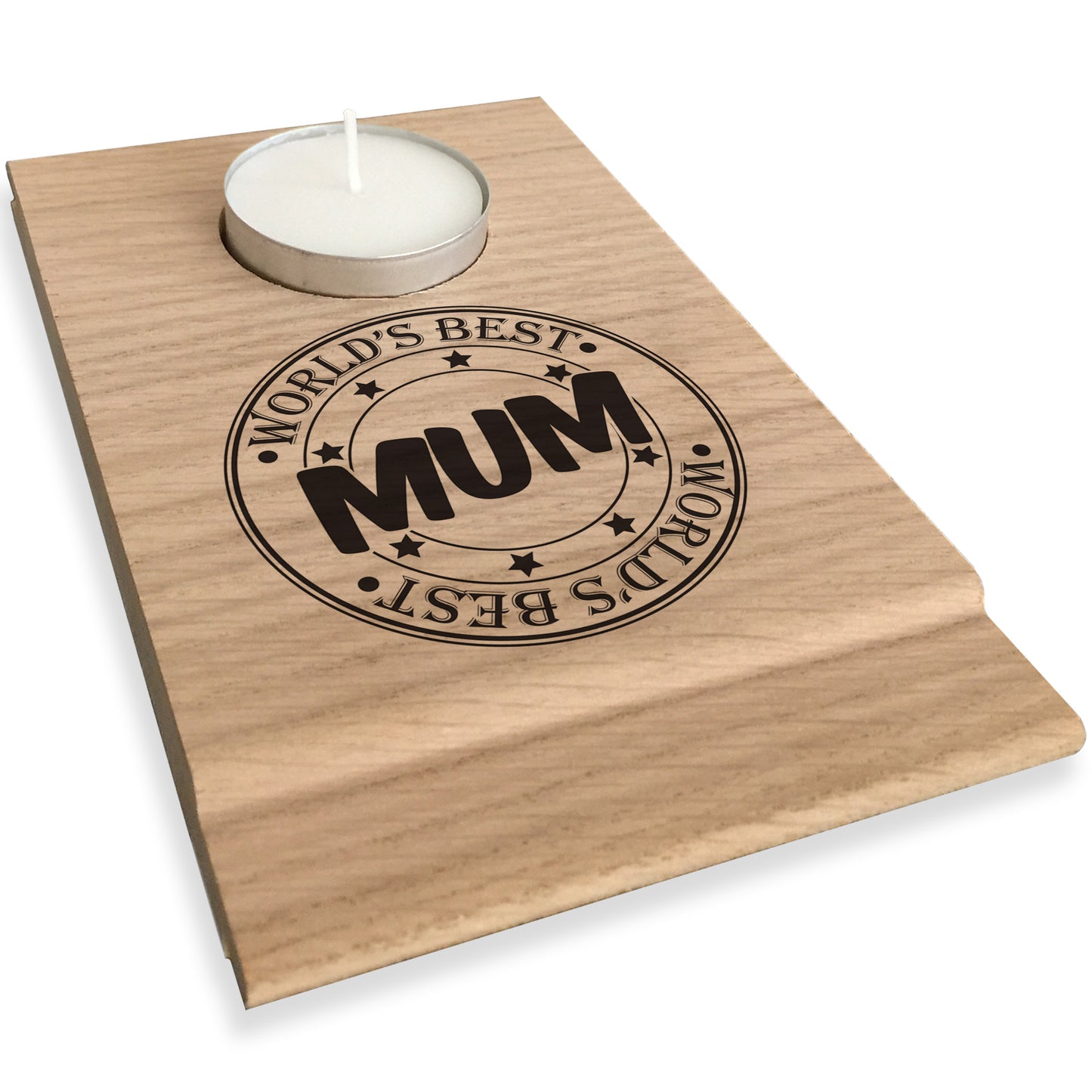 Worlds Best Mum Candle Gift Set Tea Light Holder