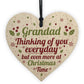 GRANDAD Memorial Christmas Bauble Wooden Heart Plaque Xmas