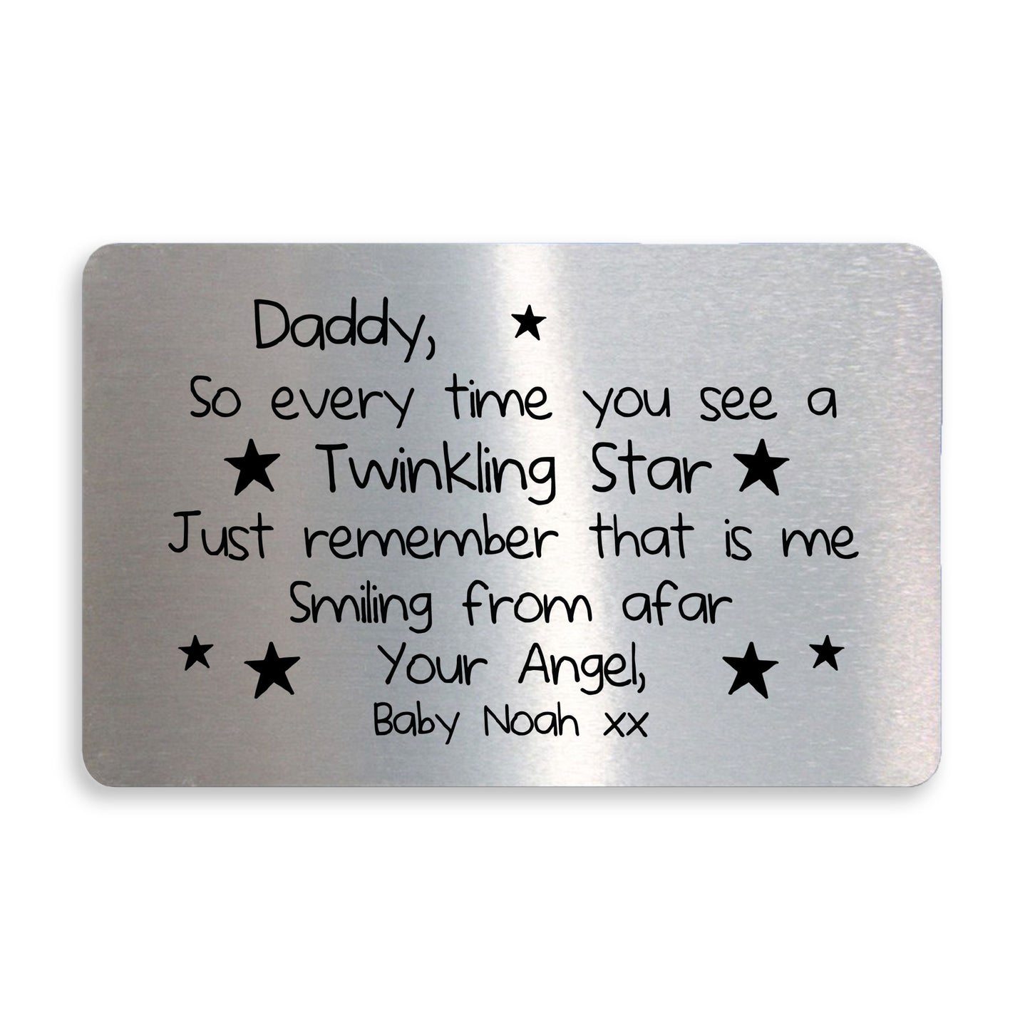 Personalised Baby Memorial Poem Gift For Dad Daddy Metal Wallet