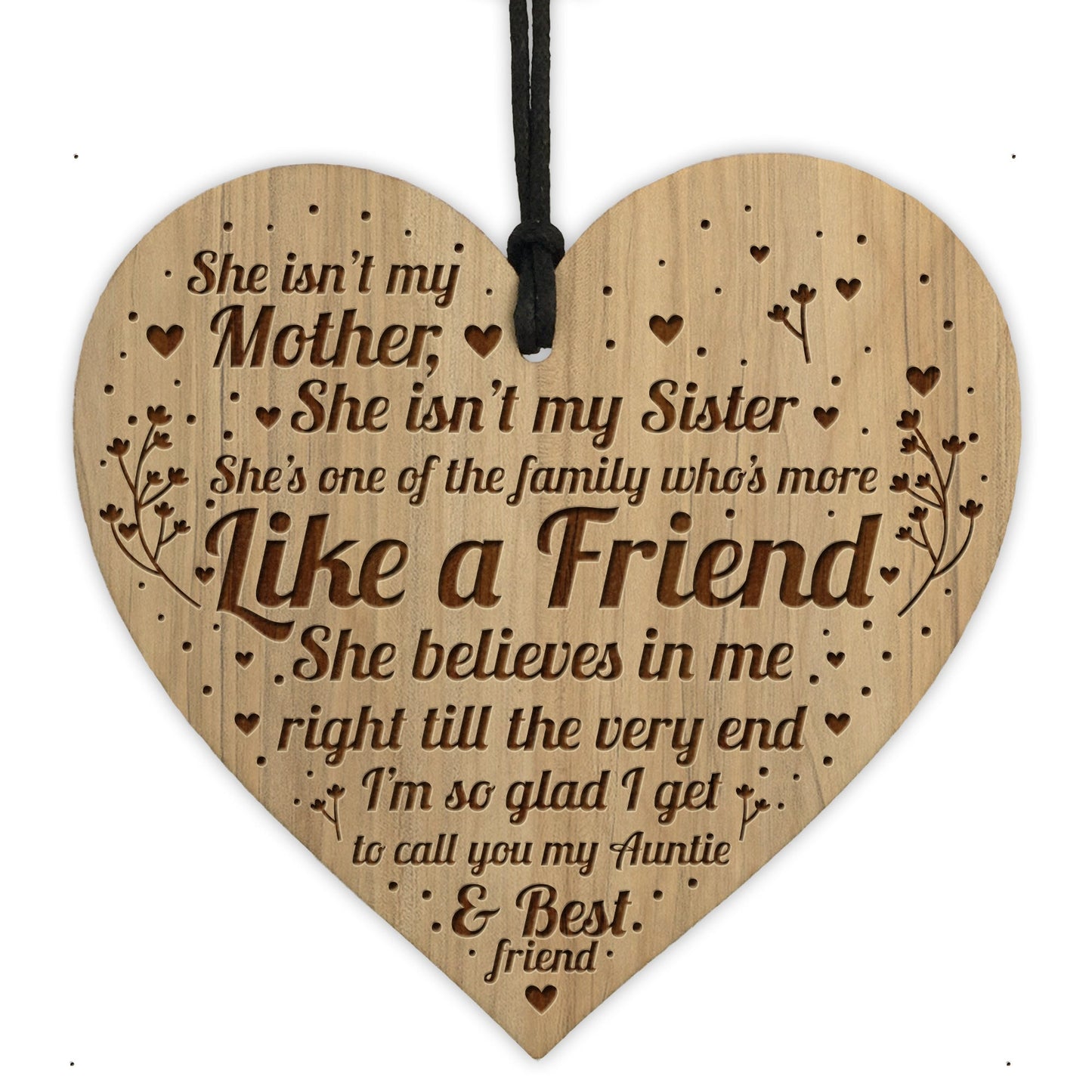 Auntie Gift Ideas Engraved Heart Auntie Birthday Gift Card