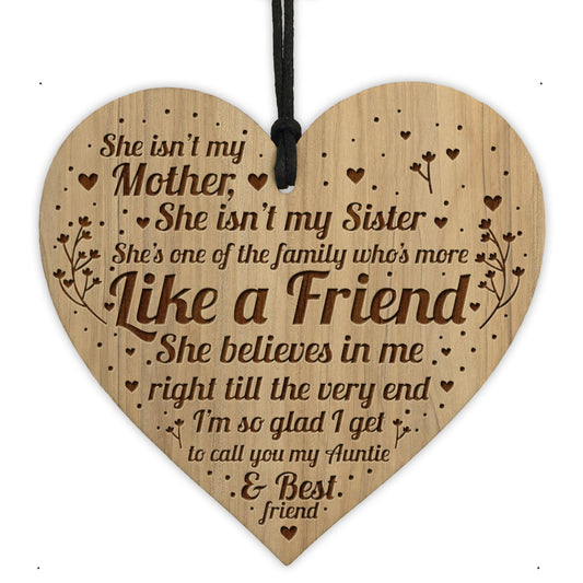 Auntie Gift Ideas Engraved Heart Auntie Birthday Gift Card