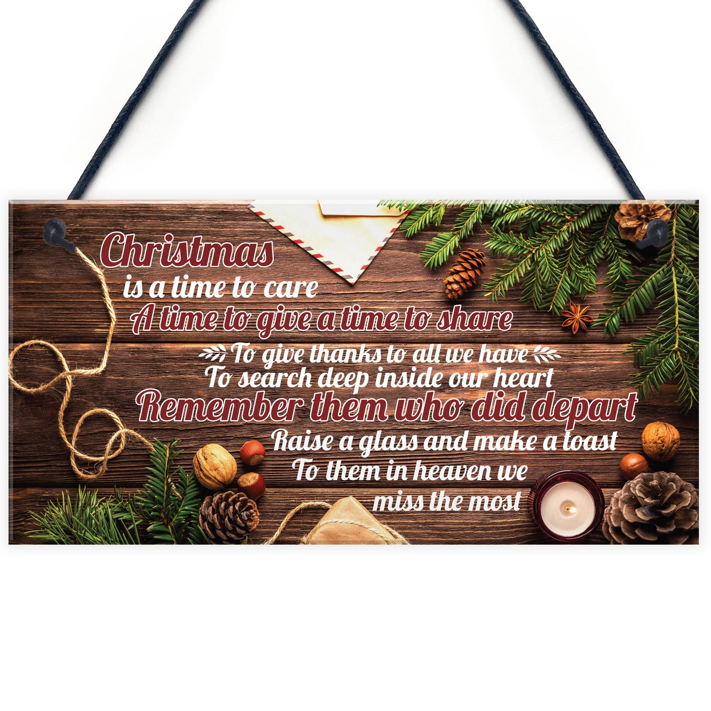 Christmas Memorial Tree Decoration Hanging Bauble Plaque