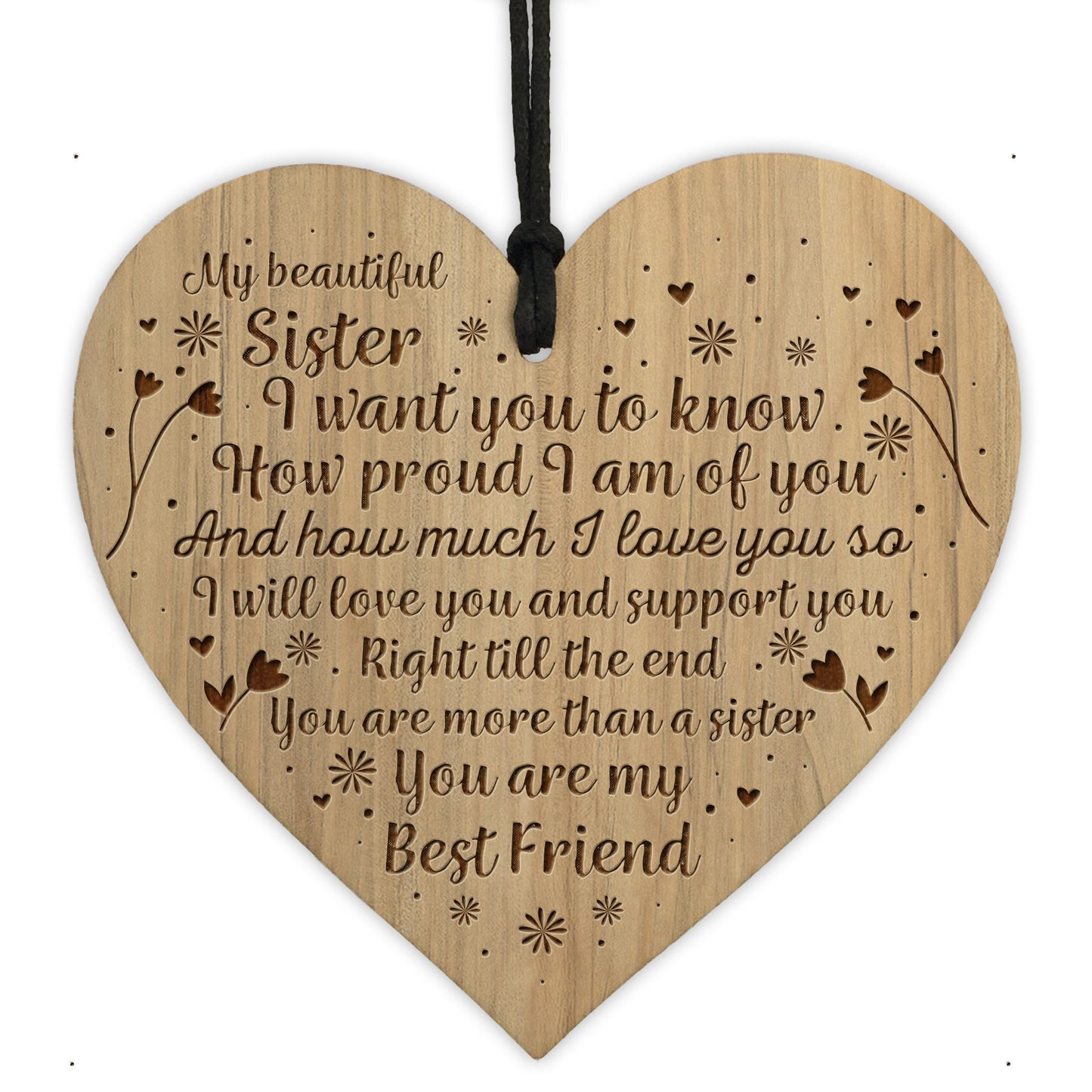 Gift For SISTER Engraved Heart Birthday Christmas Gift