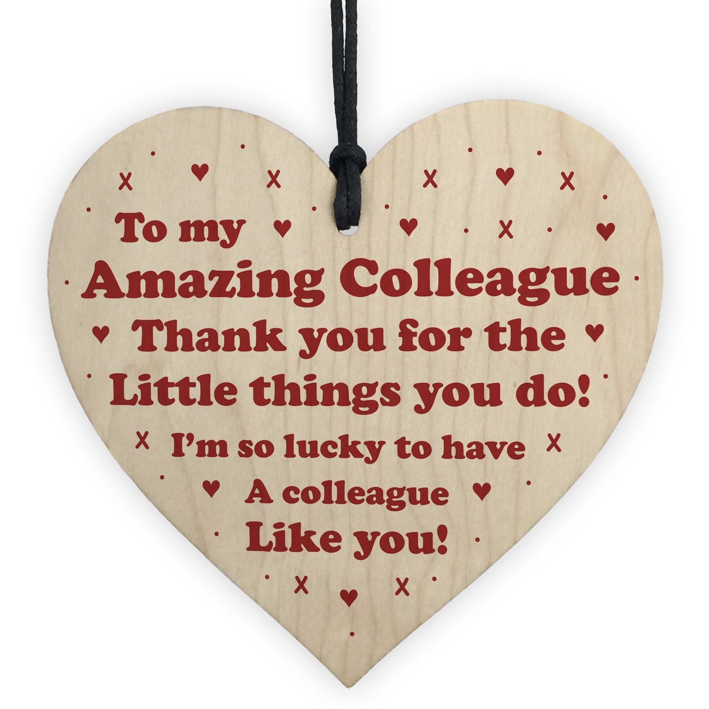Novelty Thank You Gift For Colleague Wooden Heart Birthday Xmas