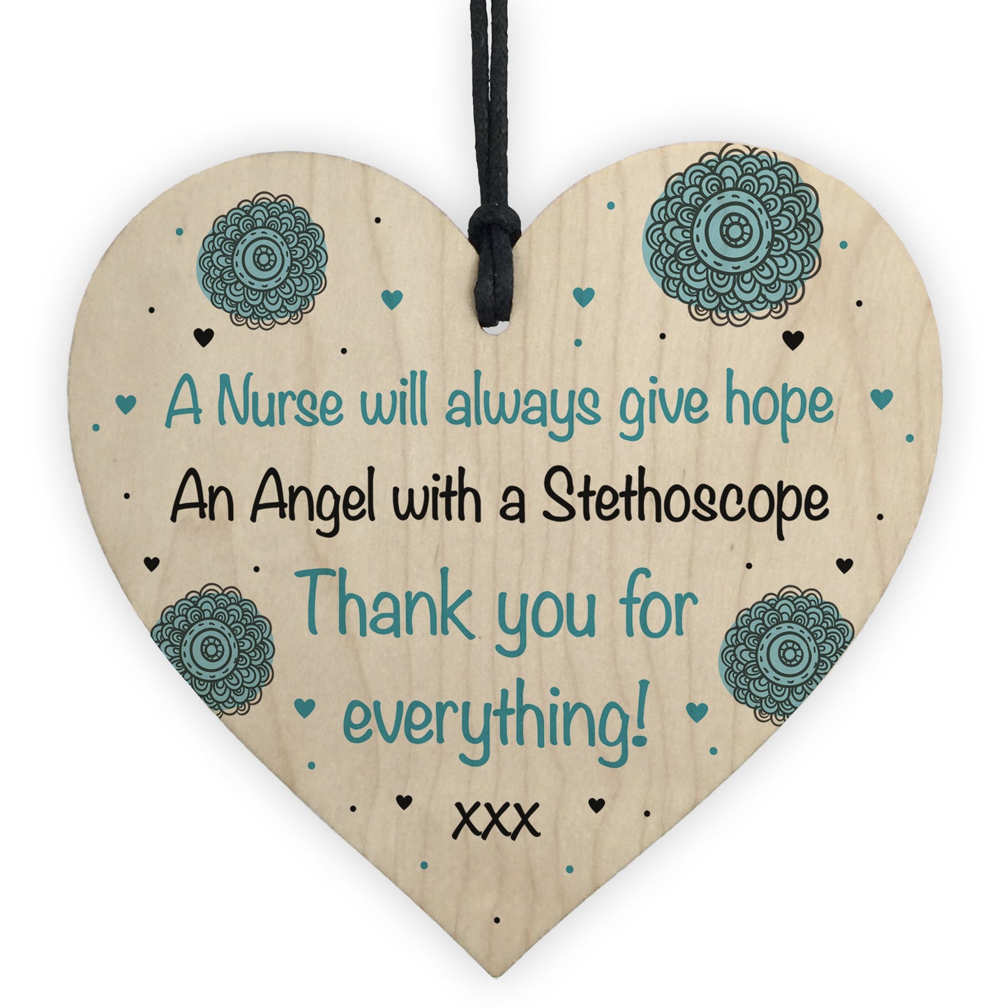 Special Thank You Gift For NHS Nurse Wooden Heart Hospital Gift